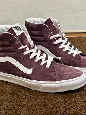 Vans - Rare Sk8-Hi Pig Suede High Tops in Wine Tasting w/ HeiQ (Men’s Size: 10)